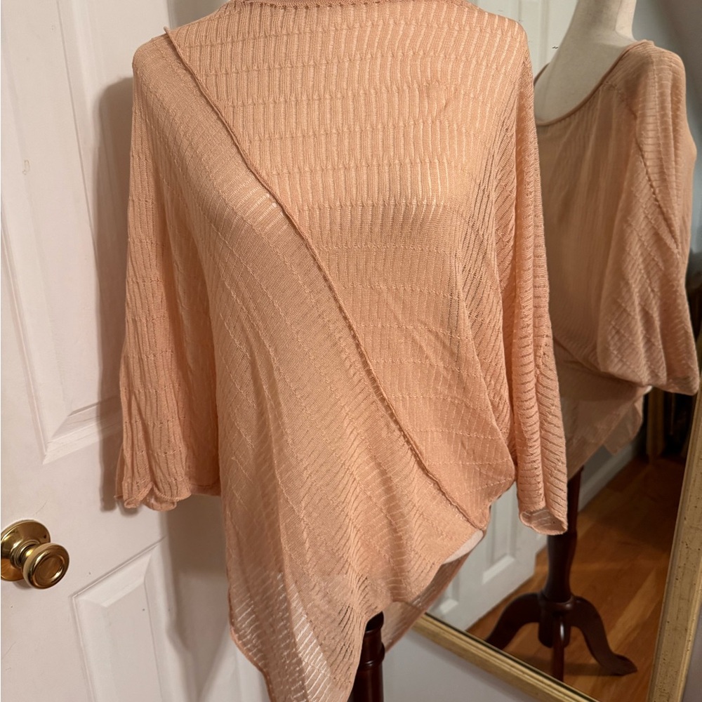 Free People Peach Knit Sweater/ Poncho